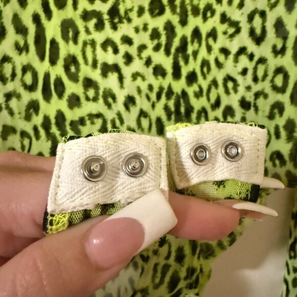 Fashion Nova Animal Print Mesh Long Sleeve Bodysuit. Size XL. - Picture 11 of 13